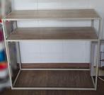 Beige eikenhout sidetable, Ophalen, 50 tot 100 cm, Zo goed als nieuw, Metaal