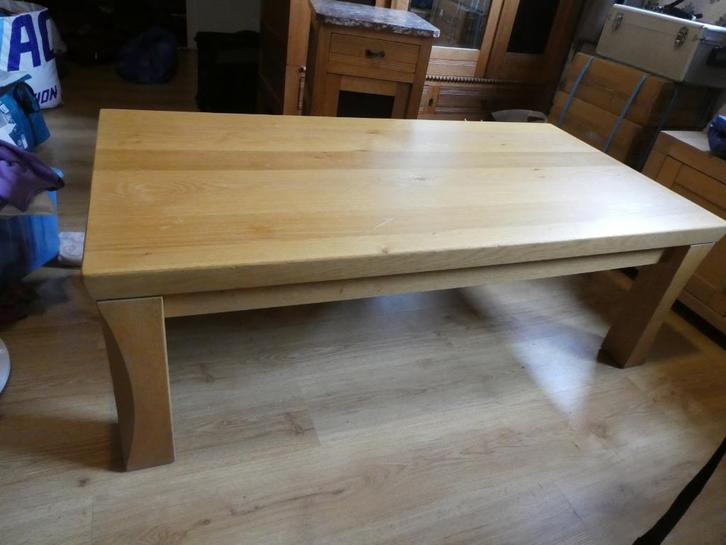 salon tafel (massief eiken) zwaar en degelijk, Huis en Inrichting, Tafels | Salontafels, Gebruikt, Minder dan 50 cm, 50 tot 100 cm