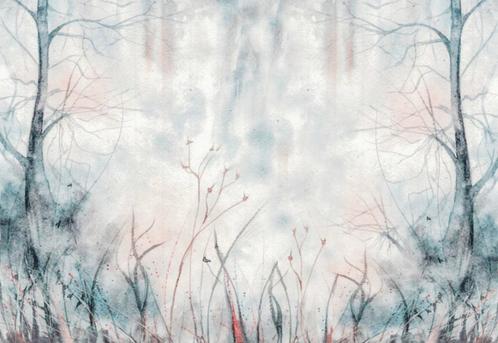 Aquarel behang Pastel Forest, op maat, Fotobehang4you, Huis en Inrichting, Stoffering | Behang, minder dan 10 m², Verzenden