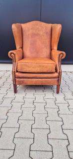 Schapenleren Oorfauteuil  BENDIC, Huis en Inrichting, Fauteuils, Ophalen, Gebruikt, ., 75 tot 100 cm