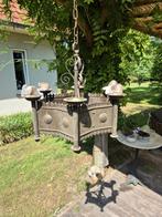 Metalen Kaarsen Kroonluchter, Huis en Inrichting, Lampen | Kroonluchters, Ophalen, Gebruikt, Metaal, Vintage