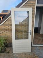 Hardhouten Buitendeur met 3 puntssluiting en glas, Doe-het-zelf en Verbouw, Ophalen, 80 tot 100 cm, 200 tot 215 cm, Glas