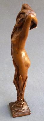 Om 1900 Bronzen Beeld Sculptuur Naakt Dame Vrouw Waternimf, Antiek en Kunst, Ophalen of Verzenden