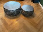 Set van 2 salontafels - 65x65 & 48x48 cm, Ophalen, Gebruikt, Rond, 50 tot 100 cm