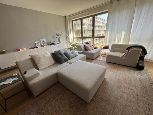 Complete zithoek, 2 banken in 1 - Loods5, Huis en Inrichting, Banken | Complete zithoeken, Zo goed als nieuw, Stof, Ophalen