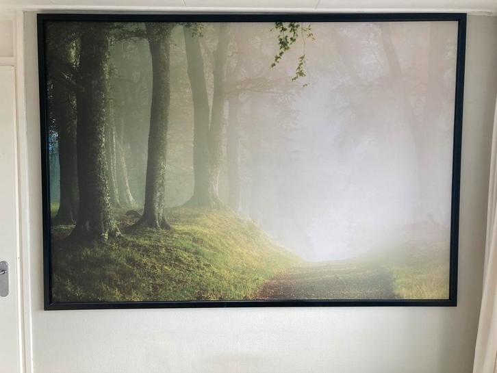 doek in zwart frame   bos 200x140 cm, Huis en Inrichting, Woonaccessoires | Schilderijen, Tekeningen en Foto's, Ophalen