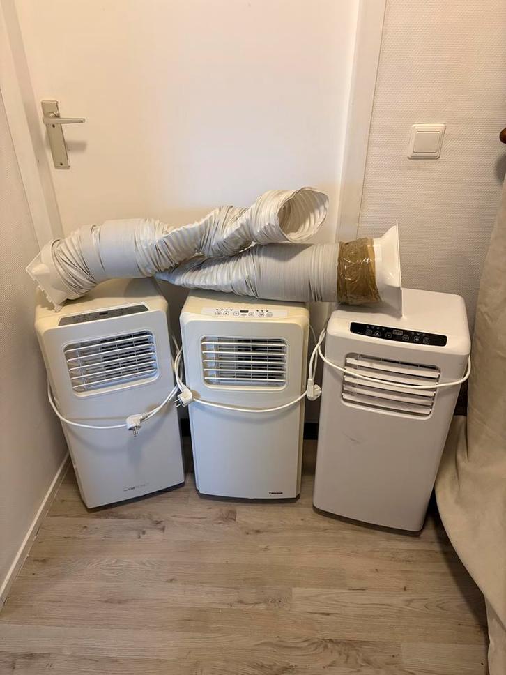 3x Mobiele Airco met Afvoerslang - Koelen & Verwarmen, Witgoed en Apparatuur, Airco's, Gebruikt, Mobiele airco, Minder dan 60 m³