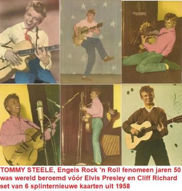 6 x foto ansichtkaart uit 1958, nieuw, TOMMY STEELE beschikbaar voor biedingen