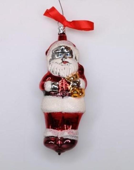Antieke kerstman ornament kerstbal oud rood groot glas kerst, Diversen, Kerst, Zo goed als nieuw, Ophalen of Verzenden