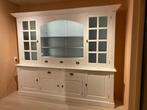 White-wash buffetkast met open toog en grijze binnenkant, Huis en Inrichting, Kasten | Buffetkasten, Ophalen, Gebruikt, 200 cm of meer