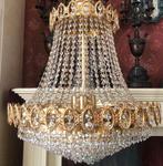 Kristallen kroonluchter - zakkroonluchter barok antiek goud