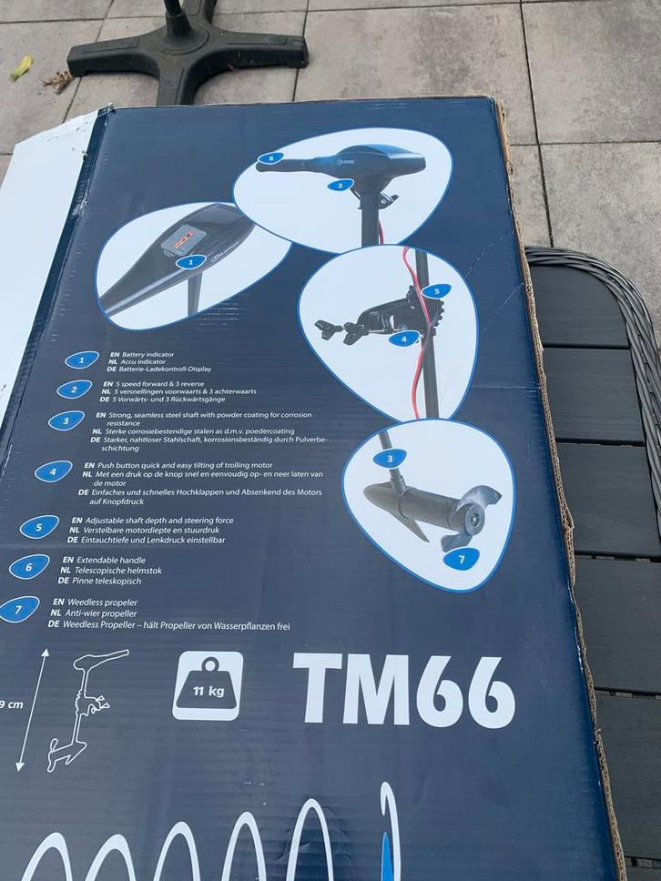 Talamex TM66 Elektrische Buitenboordmotor - Zo goed als nieu, Watersport en Boten, Buiten- en Binnenboordmotoren, Zo goed als nieuw