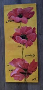 Klaprozen in acryl, Antiek en Kunst, Kunst | Schilderijen | Klassiek, Ophalen