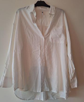 Linnen viscose roomwitte blouse L 42 44 Hema ZGAN beschikbaar voor biedingen