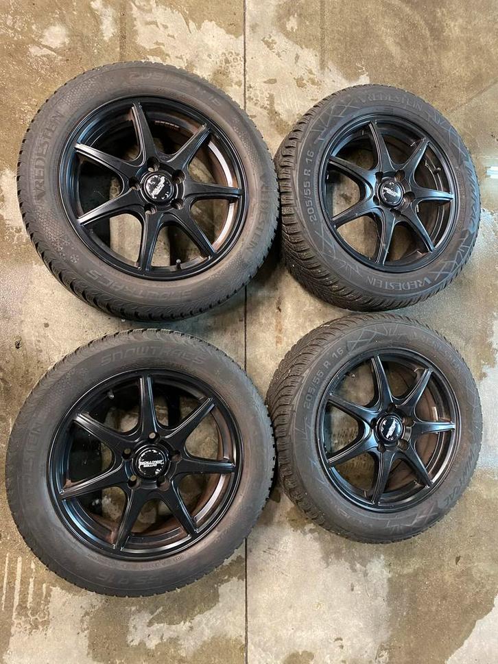 Winterbandenset lichtmetaal (5x112), Auto-onderdelen, Banden en Velgen, Banden en Velgen, Winterbanden, 16 inch, 205 mm, Personenwagen