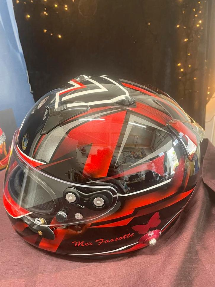 Karthelmen en spuitwerk, Fietsen en Brommers, Brommerhelmen, Zo goed als nieuw, Ophalen