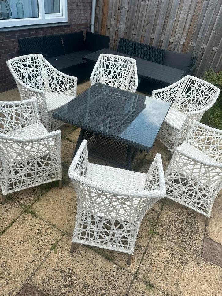 Tuin tafel met 6 stoelen Hartman, Tuin en Terras, Tuinsets en Loungesets, Gebruikt, Kunststof, Ophalen of Verzenden
