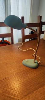 Vintage mintgroene ijzeren tafellamp., Ophalen of Verzenden, Zo goed als nieuw, Minder dan 50 cm, Metaal