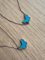 Blue butterfly Necklace and bracelet, Sieraden, Tassen en Uiterlijk, Kettingen, Ophalen of Verzenden, Nieuw, Blauw, Goud