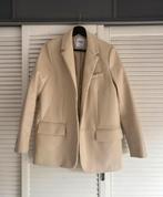 Zara creme leren blazer, Beige, Ophalen of Verzenden, Zo goed als nieuw, Maat 36 (S)