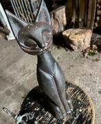 Gietijzeren poes kat zwaar beeld 10 kg, 40,5 cm hoog, Ophalen, Gebruikt, Dier