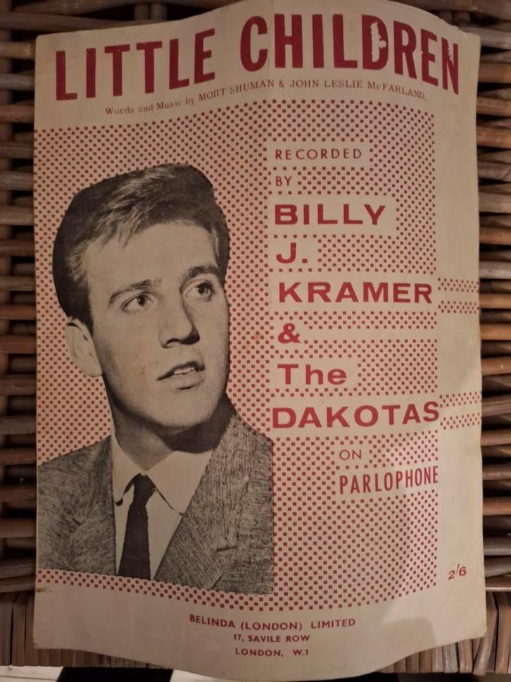 Vintage bladmuziek: Little Children - Billy J. Kramer, Muziek en Instrumenten, Bladmuziek, Ophalen of Verzenden