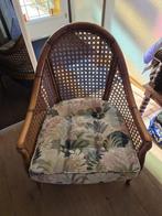 Vintage bamboe/rieten stoel, Huis en Inrichting, Stoelen, Ophalen, Gebruikt, Bruin, Riet of Rotan