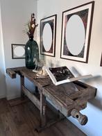 Industriële, brocante, houten werkbank, Antiek en Kunst, Curiosa en Brocante, Ophalen