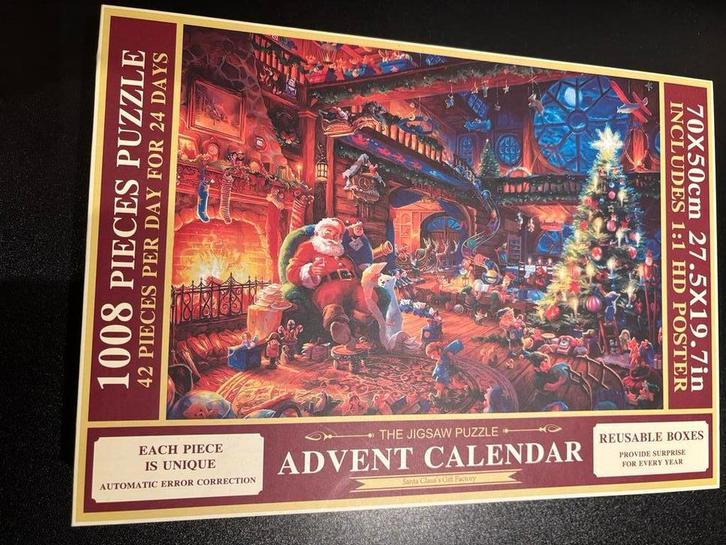 Advent Kalender Puzzel, Hobby en Vrije tijd, Denksport en Puzzels, Zo goed als nieuw, Legpuzzel, 500 t/m 1500 stukjes, Ophalen of Verzenden
