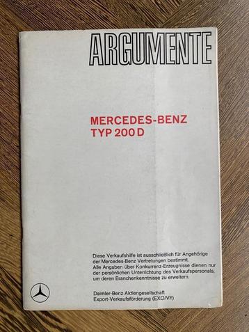 Argumenten Mercedes-Benz W110 200d 1967 NEDERLANDSTALIG! beschikbaar voor biedingen
