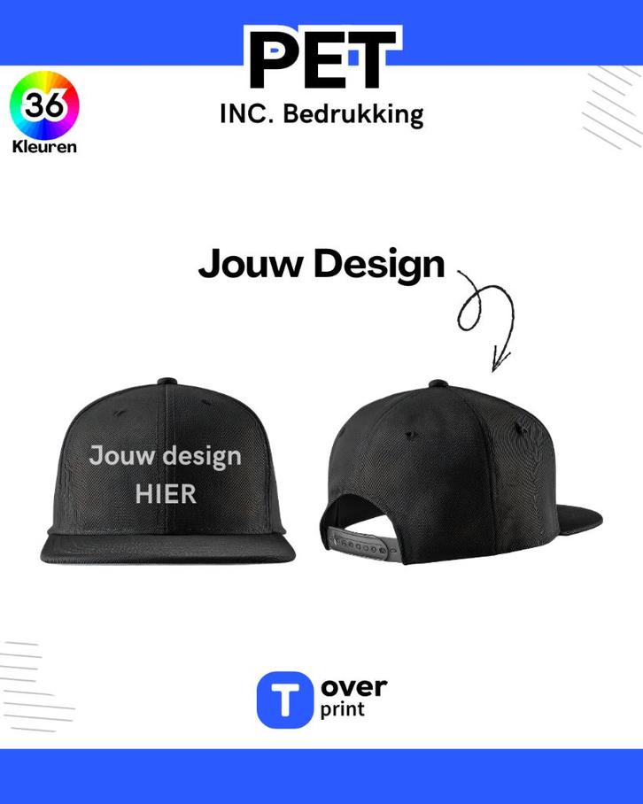 Pet bedrukken, Kleding | Heren, Hoeden en Petten, Nieuw, Pet, Ophalen of Verzenden