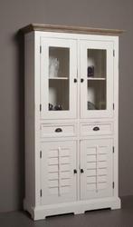 Landelijke Brocante Vitrinekast Palermo € 499.-, Ophalen of Verzenden, Zo goed als nieuw, 25 tot 50 cm, 200 cm of meer
