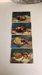 4 mooie stillevens. Druiven,citroen,bananen,ananas,appels, Verzamelen, Ansichtkaarten | Themakaarten, Ophalen of Verzenden, Ongelopen