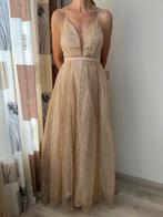 Prachtige gouden gala jurk, Kleding | Dames, Jurken, Ophalen of Verzenden, Zo goed als nieuw, Onder de knie