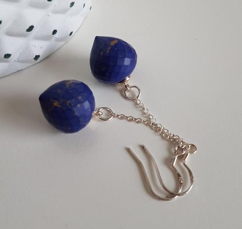 925 Zilveren Oorbellen Imitatie Turquoise Blue Mojave, Sieraden, Tassen en Uiterlijk, Oorbellen, Nieuw, Hangers, Zilver, Blauw