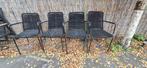 4 zwarte tuinstoelen, Tuin en Terras, Tuinstoelen, Ophalen, Gebruikt, Overige materialen, Stapelbaar