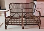Mooie donkere Rotan Bandung bank 2-zits, Huis en Inrichting, Ophalen, 75 tot 100 cm, Rechte bank, Minder dan 150 cm