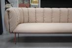 Prachtige bank sofa Puffer Jess Design stof Old pink naturel, Ophalen, Zo goed als nieuw, Metaal