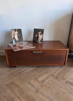 Midcentury Wandmeubel Teak/Chroom, Gebruikt, Met klep(pen), Teakhout, Ophalen of Verzenden