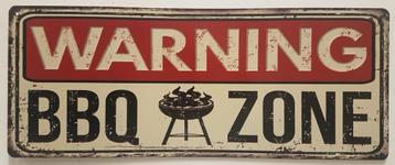 Warning BBQ Zone reclamebord van metaal wandbord deco  beschikbaar voor biedingen