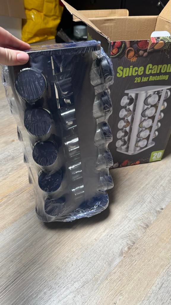Zwart Roterend Kruidenrek - Spice Carousel, Ophalen of Verzenden, Nieuw