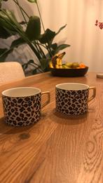 Panterprint mokjes met goud, Ophalen, Zo goed als nieuw, Overige stijlen, Kop(pen) en/of Schotel(s)