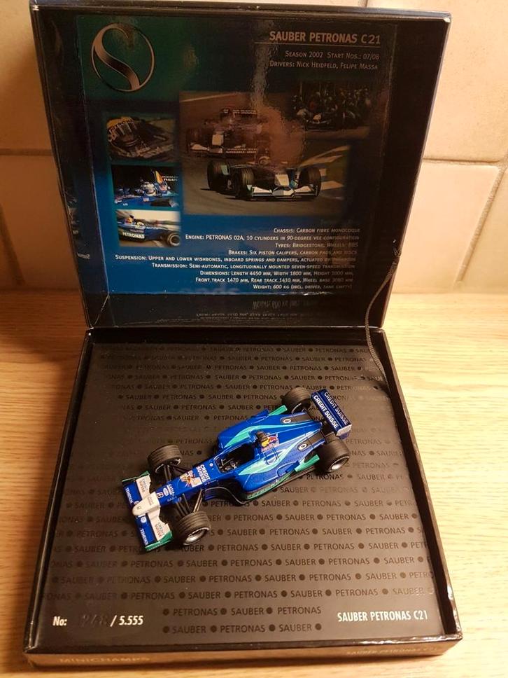 F1 sauber Petronas c21 heidfeld/massa 2002 nr 1248/5555, Hobby en Vrije tijd, Modelauto's | 1:43, Zo goed als nieuw, Auto, MiniChamps