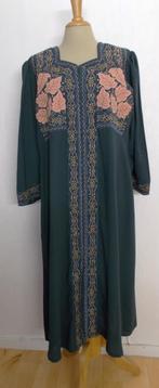 Ethnic/Oosterse lange groene jurk! L, Kleding | Dames, Jurken, Groen, Maat 42/44 (L), Onder de knie, Zo goed als nieuw