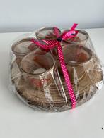 Theelichtjes op Boomschijf - Handgemaakt, Bruin, Nieuw, Ophalen of Verzenden, Hout