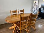 Eiken Eettafel met 4 stoelen Eethoek, Huis en Inrichting, Tafels | Eettafels, Ophalen, Gebruikt, Eikenhout, 50 tot 100 cm