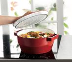 Pyrex Slowcook Braadpan - Rood - 20 cm - Gietijzer, Huis en Inrichting, Keuken | Potten en Pannen, Keramische plaat, Nieuw, Koekenpan of Braadpan