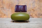 ZGANieuw paars groene Leolux Pallone design fauteuil
