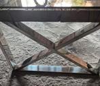 ZGAN Salontafel Bronzen Gehard Glas & Chrome Onderstel., Ophalen, 100 tot 150 cm, 50 tot 100 cm, Zo goed als nieuw