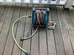 Gardena 10 meter haspel met aansluitingen en sproeier, Gard3na, Gebruikt, Gardena, Ophalen of Verzenden